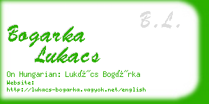 bogarka lukacs business card